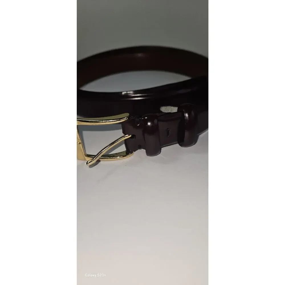 Men's Nordstrom Leather Maroon Glossy Stylish Timeless Formal Wear Belt 115/64